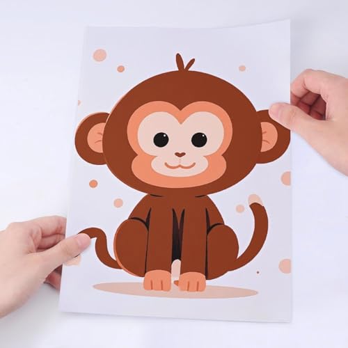 Stickers singe marron mignons et imperméables pour gourde et PC