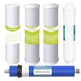MewMore 5 Stage 50 GPD RO Water Filter Replacement Set, Fit for APEC Reverse Osmosis System (Essence & Ultimate Series), 1/4' Output