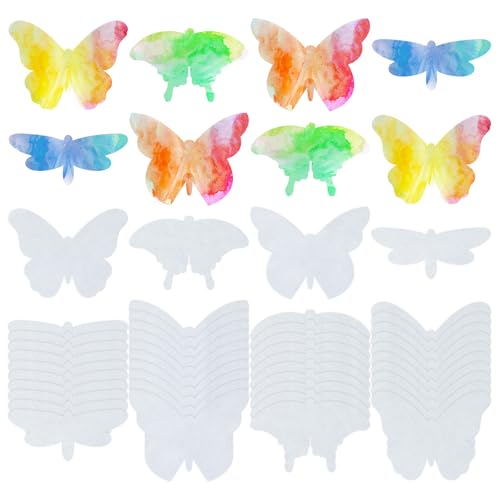 Motipuns 100 Pcs Color Diffusing Paper 6 Inches Butterflies Shape