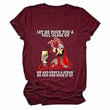 DENIUHOP Let Me Pour You A Tall Glass of Get Over It Chicken Graphic Tee Funny T-Shirt for Women...