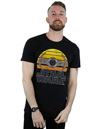 Star Wars Men's Sunset TIE Fighter T-Shirt Black XXX-Large