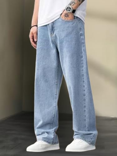 Image of Light Blue Baggy Jeans for Men (SNS02-VLT)