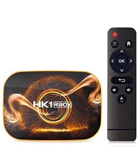 HK1 RBOX Android 10.0 TV Box, 4GB+128GB RK3318 Quad-Core 64Bit Cortex-A53 CPU Mali-450 GPU Dual-Wifi 2.4G/5Ghz BT4.0 3D 4K Ultra HD USB 3.0 H.265 Set Top Box,4GB+128GB
