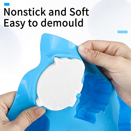 Beasea Animal Soap Molds, 2 Pack Large Jello 3D Silicone Mat Chocolate Cake Fondant Candy Cookie Baking Making Clay Ice Diy Hard Resin Gummy Cube Tray Set Decoration Handmade Craft Bear Shape For Kids #TOP1