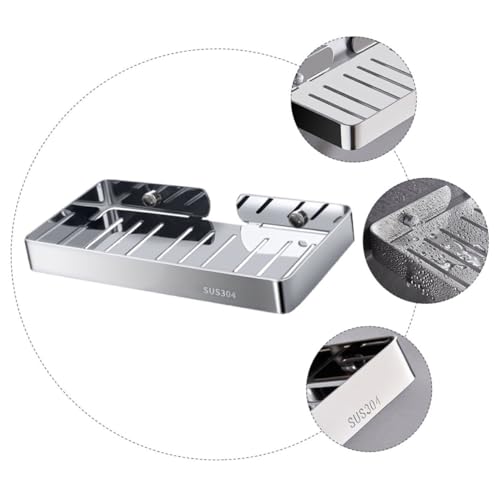 Porte-savon inox avec égouttoir rangement douche moderne en acier