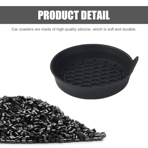 Portavasos para carro de silicona negro, 4 piezas miniatura 4