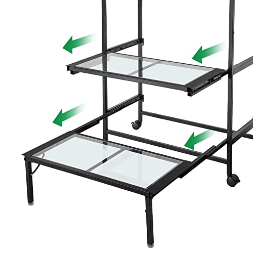 4 Tier Expandable Metal Plant Stand With Garden Arch For Indoor Outdoor, Plant Flower Display Rack With Transparent Acrylic Shelves, Planter Pots Holder For Corner, Living Room, Patio Garden #TOP1