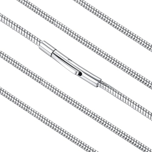 FaithHeart Stainless Steel Chains for Men, Silver/Black/14K Gold Plated Snake/Wheat/Box/Rope/Rolo Chain Necklace 16-30 Inches with Delicate Gift Box