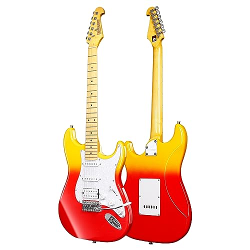 Bullfighter Guitare électrique simple ST Ensemble de guitare électronique adulte professionnel débutant Sac de guitare (rouge) - Les Beatles, Paul McCartney, John Lennon, RIngo Starr, George Harrison Bullfighter Guitare électrique simple ST Ensemble de guitare électronique adulte professionnel débutant Sac de guitare (rouge) – Image 8