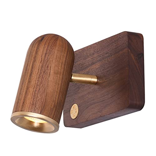 Luminaire en bois de noyer rotatif pour gauchers sans fil