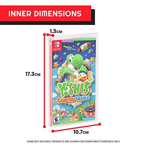 Image of Game Box Case Compatible with Nintendo Switch Games, 0.35MM Clear PET Video Games Switch Accessories - Lego Marvel Superheroes, Super Mario Brothers, Sonic Mania (25 Pack)