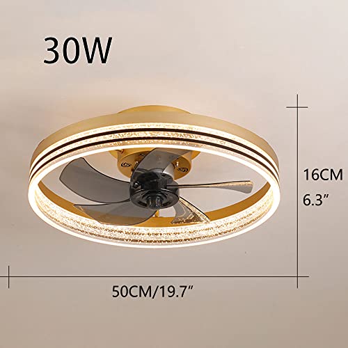 Ventilateur de plafond rond avec lumière LED et télécommande 3 vitesses