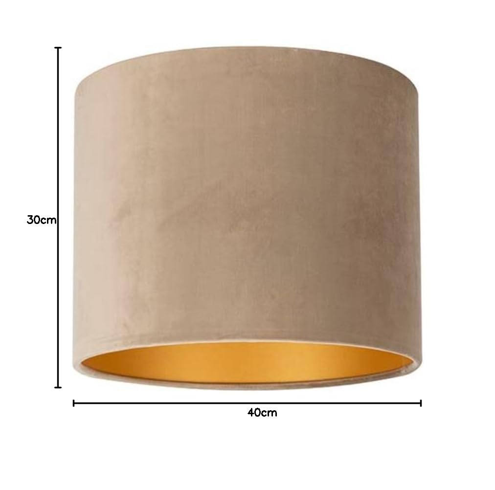 Uniqq Abat-jour velours taupe Ø 40 cm - 30 cm de haut
