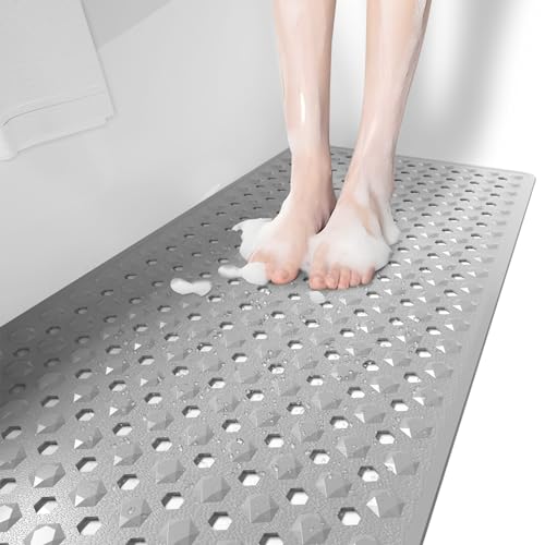 Xiyunte BK011- GREY Bathtub Mat Non Slip Bath Mat For Tub, 40 X 16 Inches Extra Long Non Slip Shower Mat cover