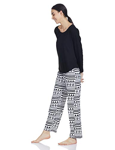 Image of A.T.U.N. (ALL THINGS UBER NICE) Womens Printed Cotton Relaxed Fit Sleepwear Clothing Set | Tees with Pyjama Set