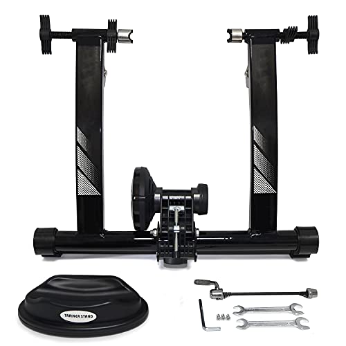Httmt- Black Indoor Bike Trainer Stand Portable Magnetic Stainless Steel Exercise Bicycle Bike Trainer Stand Fit 26"-28",700C Wheels [P/N: Et-Home008-] #TOP1