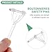 M METERXITY 20-Pack Boutonnieres Safety Pins, Plastic Triangle Corsage Pin Buttonhole Flowers Pins for Wedding/Bridegroom Brooch/Party, T Shape Safety Clips Holder [6.5cm, White]