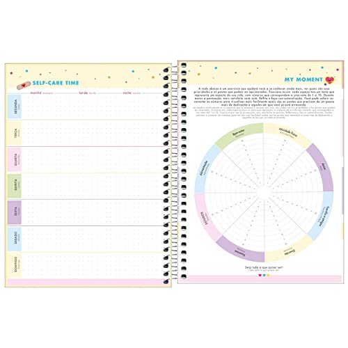 Agenda Espiral Planner Happy M7, Tilibra, Rosa