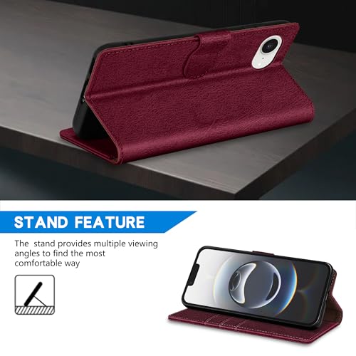 ZZXX for iPhone 16e/17e Wallet Case Magnetic Closure 6.1 inch,Wine Red by ZZXX - Used condition - Image 5