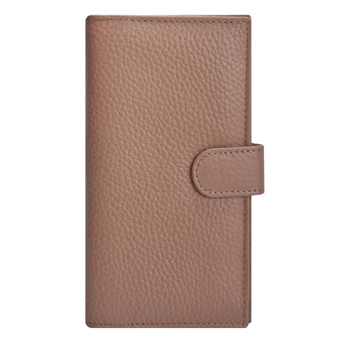Image of Oak Leathers Checkbook Cover Slim Minimalist For Men with RFID Blocking Credit Card Holder Wallet (Nude)