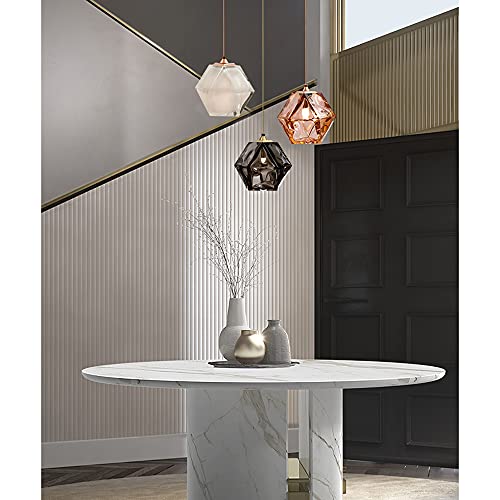 Lustre en verre suspension luminaire de plafond moderne réglable 20x22cm - 6