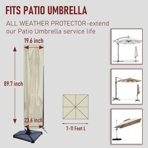 image for Vainlley Patio Umbrella Cover Waterproof Umbrella Cover with Rod Outdo