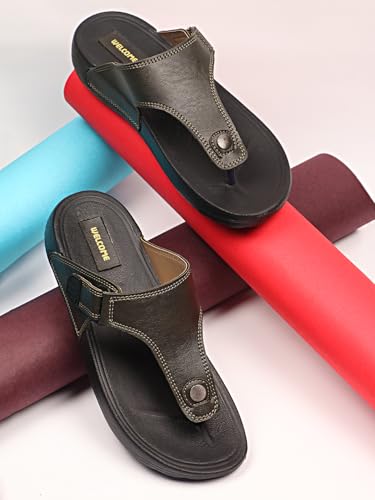 Image of URJO GLF 21 Men's Slippers /FlipFlops Lightweight Super Flexible Arch Support Durable Anti Skid & Stylish Dailywear Slippers /FlipFlops for Men