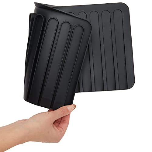 Talented Kitchen Self Draining Silicone Drying Mat. 15 X 8 Inches Dish And Glassware Sloped Board Silicone Tray In Black #TOP4
