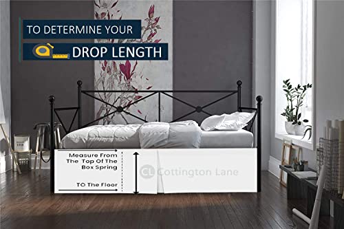 Pleated Bed Skirt With Split Corners For Daybeds - Three Side Coverage - Made With Brushed Microfiber - White Daybed Dust Ruffle Split Corners - Twin 16 Inches Drop Daybed Skirt(Twin/16 Drop) #TOP6