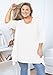 AusLook Plus Size Tunic Tops for Women 3/4 Sleeve White 1X Blouses Crewneck Clothes Flowy Clothing Loose Fit Babydoll Summer Fall Winter Maternity Shirts Wear with Leggings