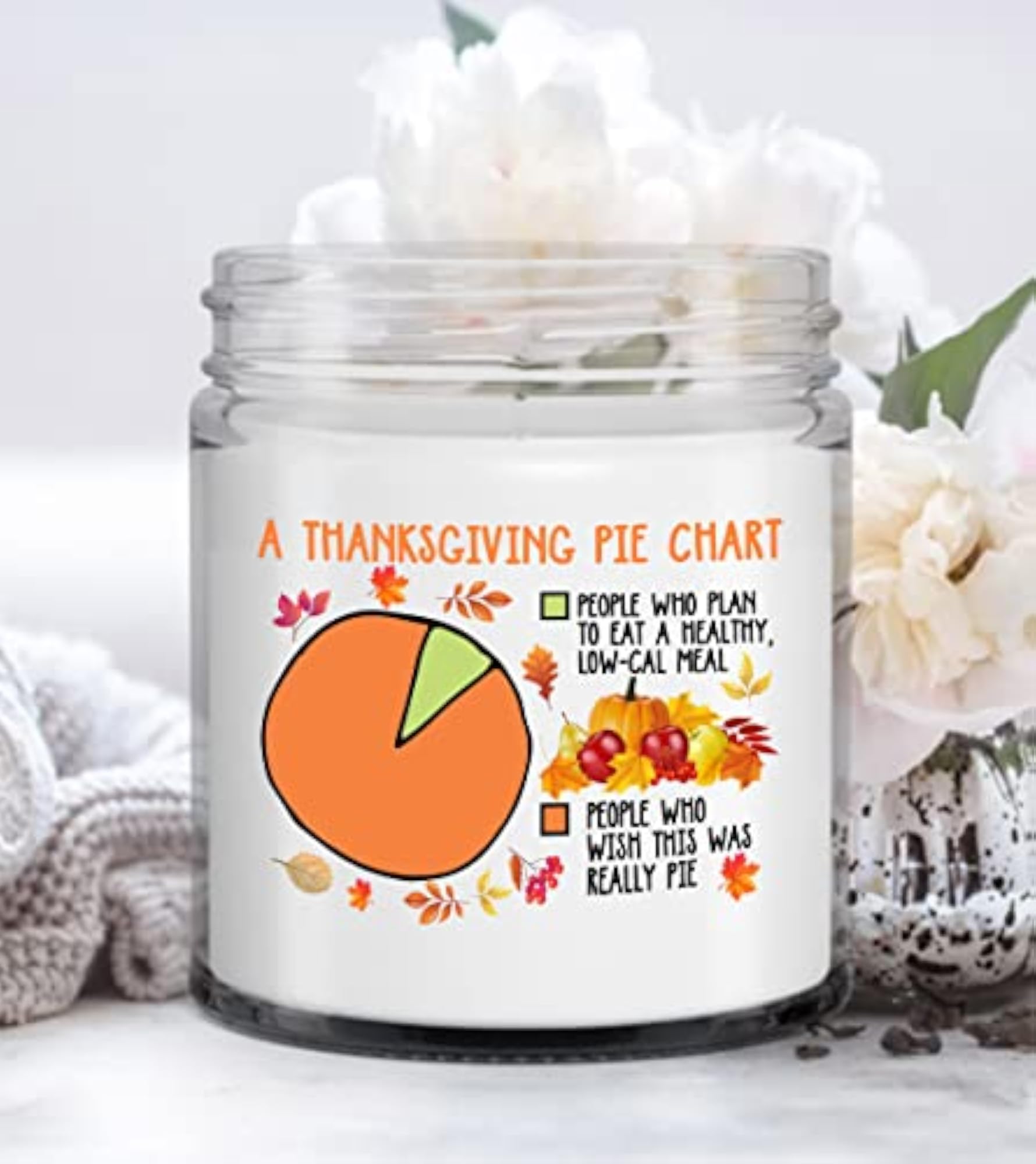 Thanksgiving Candle Pie Chart Table Decoration