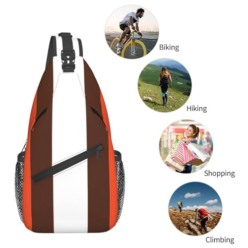 Bolso bandolera negro con rayas naranjas y blancas para hombre y mujer miniatura 6