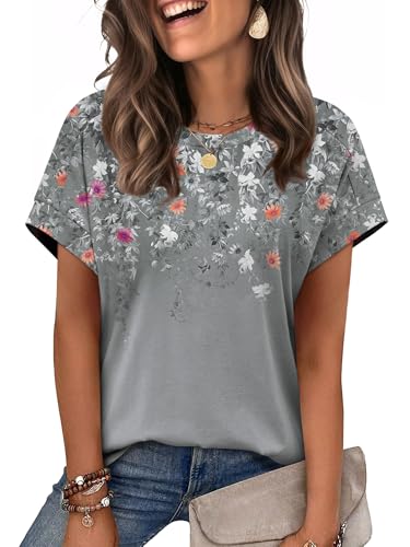 Image of WIHOLL Womens Tops Short Sleeve Shirts Summer Outfits 2026 Spring Dressy Casual Clothes Clothing