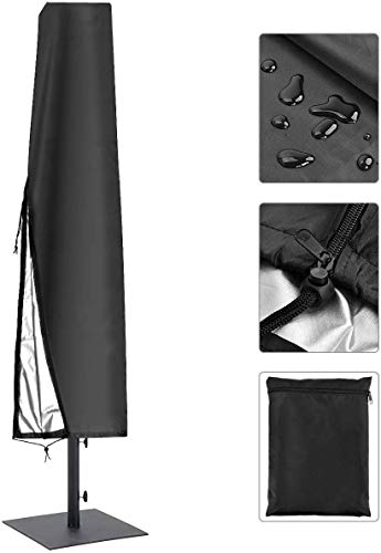 Voarge Parasol beschermhoes, 190 x 30 x 50 cm, PVC-coating met ritssluiting, outdoor afdekking voor parasol, paraplu… - Afbeelding 6
