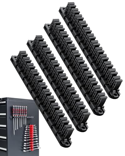 DEHOYI Magnetic Screwdriver and Wrench Organizer for Workshop Garage | Heavy-Duty Tool Organizer for 48 pcs tools & Space-saving tool holder | Gift for father and boyfriend (4pcs)
