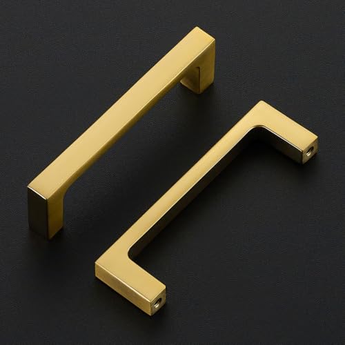 Image of Ravinte Brushed Gold Kitchen Cabinet Solid Handles,3-1 /2 Inch,10 Pack
