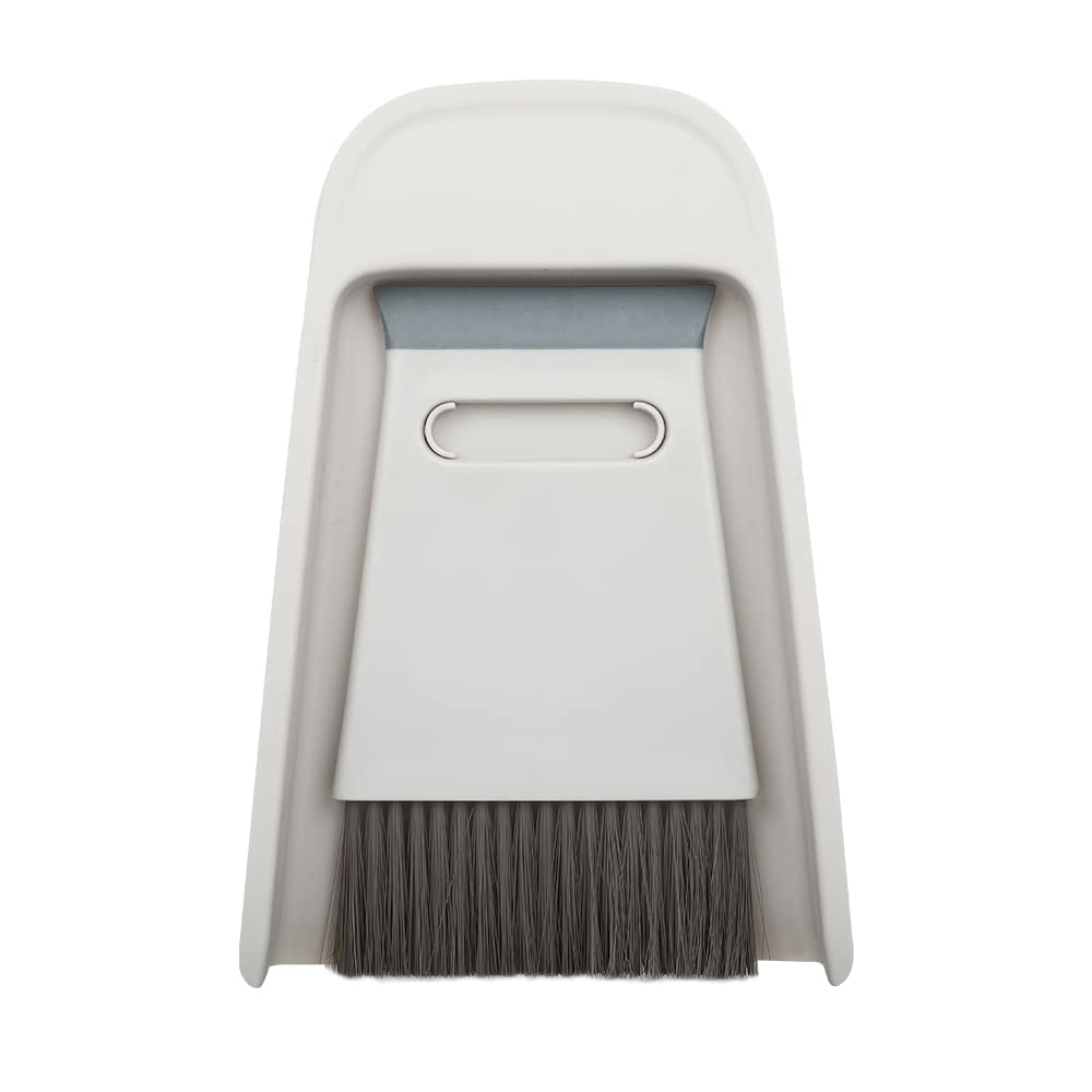 Mini Broom and Dustpan Set - Soft Portable Cleaning Brush and Dustpan, Small for Office, Sofa, Desk, Pet Nest etc. (Grey)