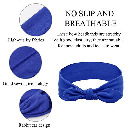 Image of Huachi 12 Pack Bow Headbands for Women Headwraps Hairband Knotted Head Bands Rabbit Ears Stretchy Turban Head Wraps Fashion Sport Cute Hair Accessories