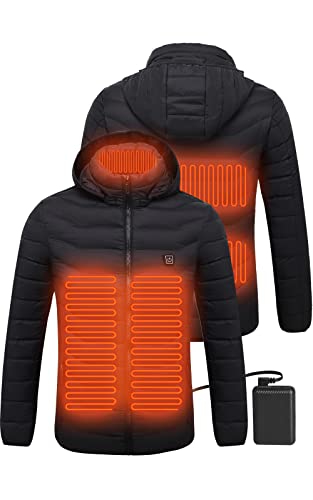Heated Jacket, ANTARCTICA Lightweight Heating Jackets with 5V/3A Power Bank, 5 Areas Heating Winter Coat for Men and Women