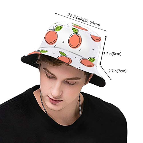Cute-Peach-Pattern-Unisex-Bucket-Hat-Fashion-Print-Summer-Fisherman-Cap-Outdoor-Beach-Sun-Hat-for-Men-Women