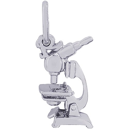 Rembrandt Charms Sterling Silver Microscope Charm (8 x 13.5 mm)