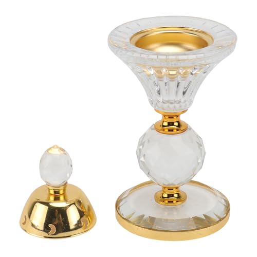 CHICAMPERA 文化を映すエレガント水晶熏香炉 磨き上げた属とクリスタル使用 光沢あるクラシックデザイン 小型炭火対応 インセンスピル燃焼器