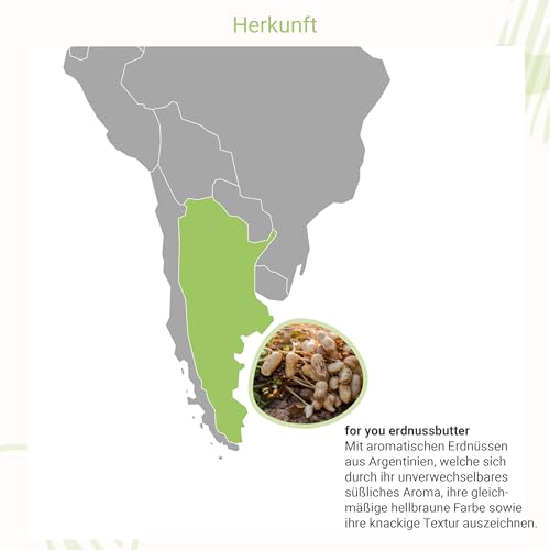 for you Erdnussbutter creamy 500g aus 100% naturbelassenen Erdnüssen - Natürliche Proteinquelle & ballaststoffreich - Ohne Palmöl, Zucker oder sonstige Zusatzstoffe