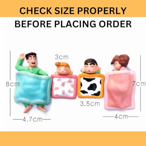 Image of FUNFOB Shinchan Action Figure | Shin chan Figurine Cartoon Figures Toys for Boys & Girls PVC Multicolour (Shinchan Family (NO Shiro))