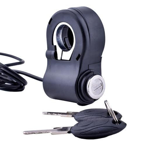 Universal Bike Key Ignition 12V-96V Ebike Ignition Switch with Key Superior Anti-Theft Electric Scooter Key Switch 2 Wires Electric Scooter Ignition Lock Key Switch Scooter Key Ignition Replacement