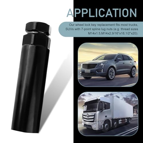 Image of MLY 7 Spline Lug Nut Key, Lug Nut Socket, Wheel Lock Removal Tool for 19 mm(3 /4 Inch) & 21 mm(13 /16 Inch), Hex Socket Wrench Replacement for Wheel LugNut Drive Lock (Black)