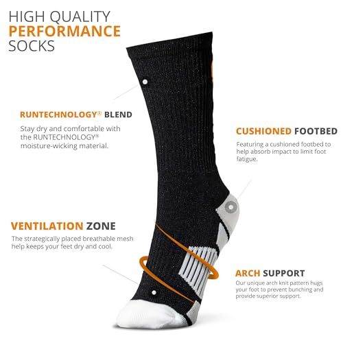 Image of ChalkTalkSPORTS Basketball Socks - Cushioned Mid-Calf Crew - Youth & Adult | Moisture-Wicking Performance Blend, Athletic Basketball Gear, Stay-Up Technology, Arch Support, Breathable, Boys and Men