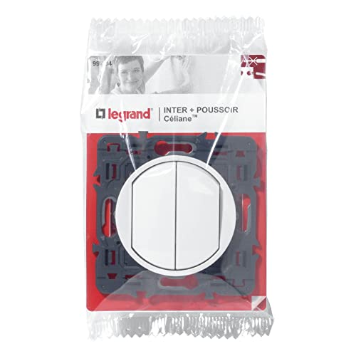 Legrand - Poussoir + interrupteur ou va-et-vient Céliane Soft - Blanc