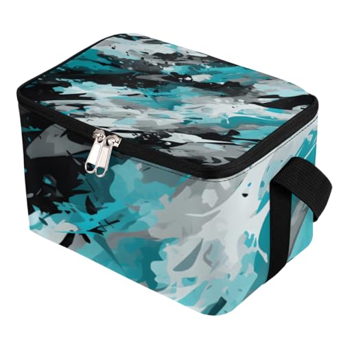 GzLeyigou Lunch Bags for Women Men 9 Cans,Abstract Fashion Camo Hot & Cold Food Delivery Bag Insulated Grocery Bag Insulated Lunch Box Camouflage Skin Cooler Bag for Office Work Picnic Beach