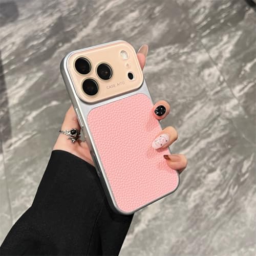 Étui de téléphone avec fenêtre appareil photo pour iPhone 16 rigide rose